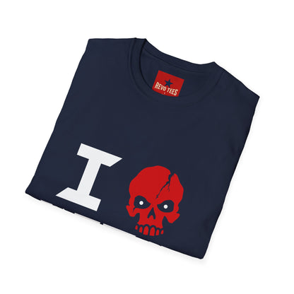 I Love Metal T-Shirt — Red Skull Heavy Metal Band Tee