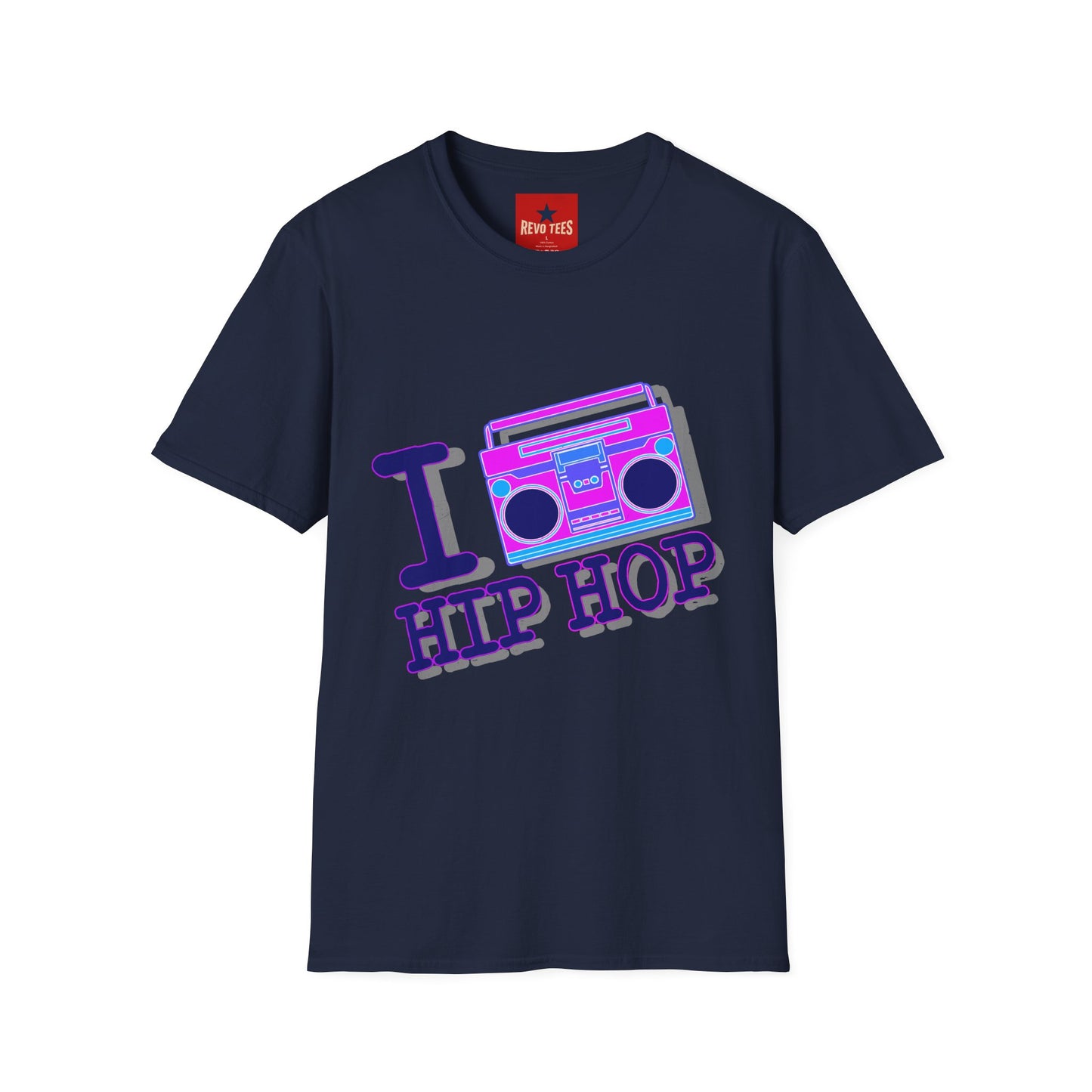 Hip Hop Boombox T-Shirt — "I  Hip Hop" Retro Music Tee