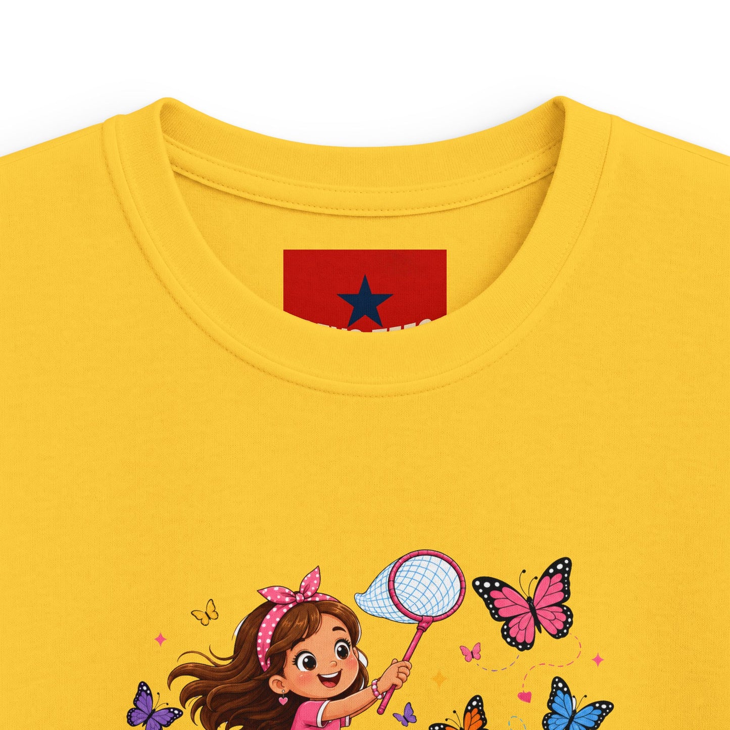 Kids Tee — "Little Butterfly Chaser" Cute Girl Butterfly Catcher Shirt