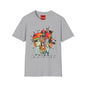 Cartoon Apocalypse T-Shirt — Retro Comic Crew with 'Built to Deliver' Design