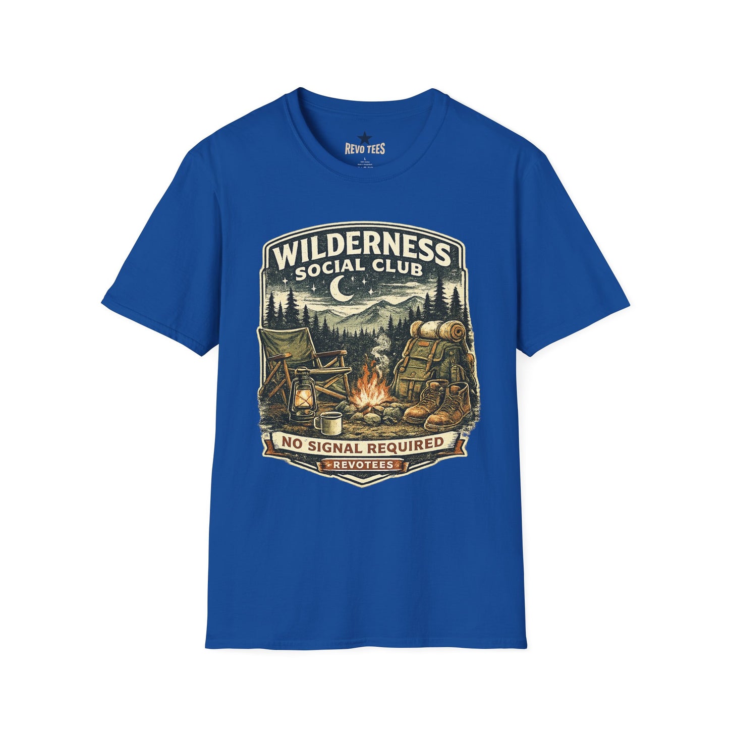 REVOTEES Wilderness Social Club T-Shirt — Vintage Camping Adventure Graphic