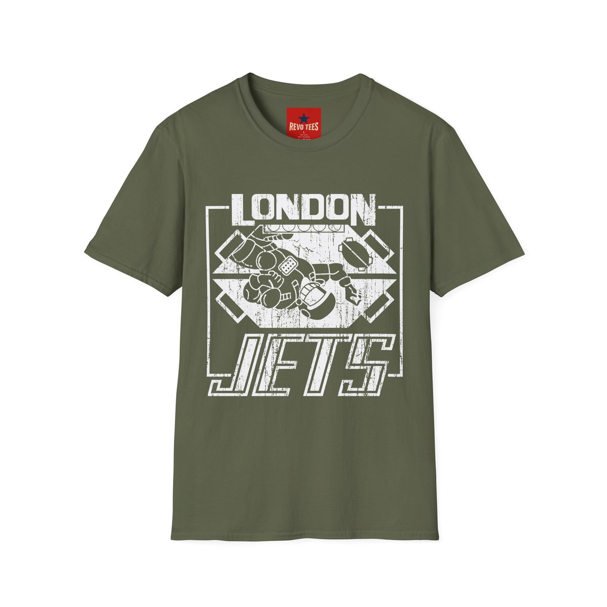 Revotees London Jets Graphic Vintage Sports Skate Logo T-Shirt