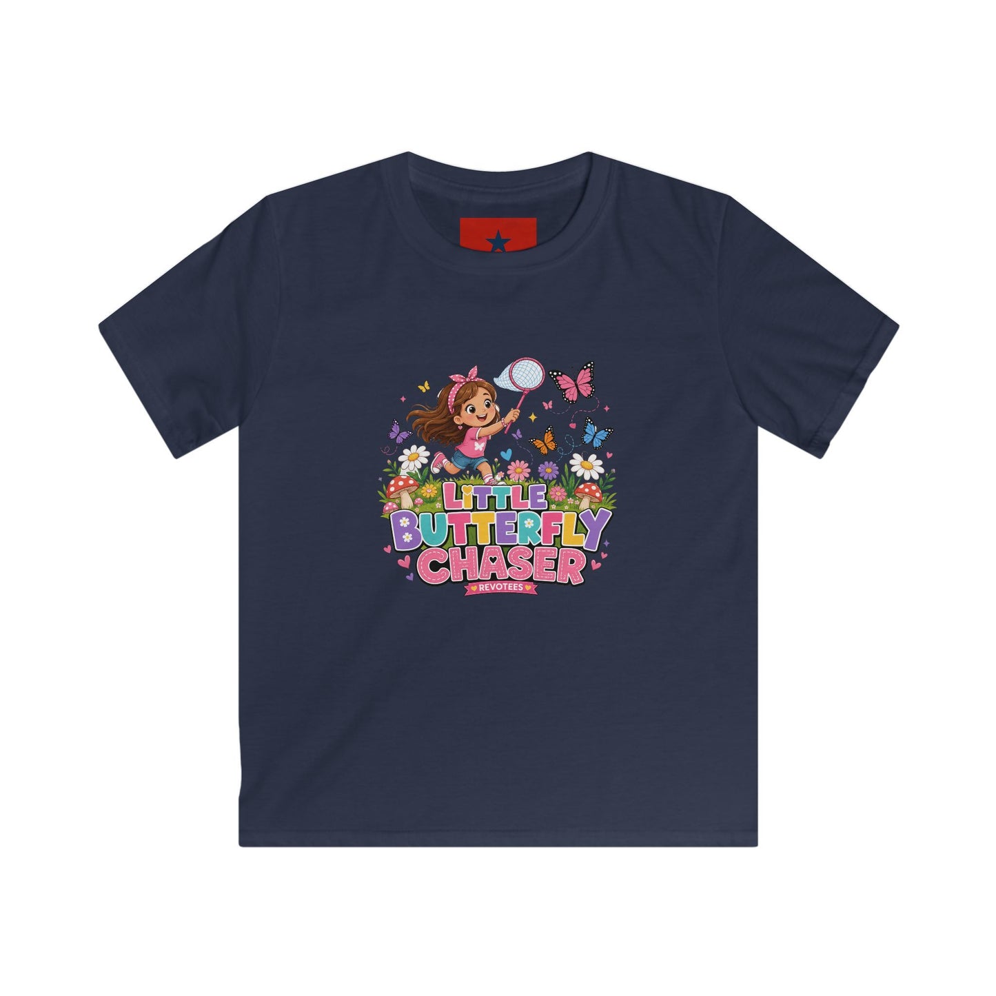Kids Tee — "Little Butterfly Chaser" Cute Girl Butterfly Catcher Shirt