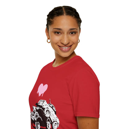 Banksy T-Shirt — Pink Drip Heart with Tank Graffiti Tee