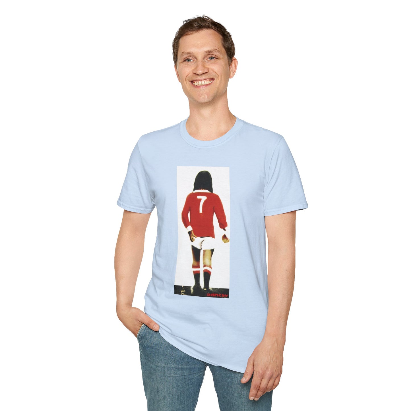 Banksy George Best Soccer Player No.7 Graphic T-Shirt — Retro Football Jersey Illustration