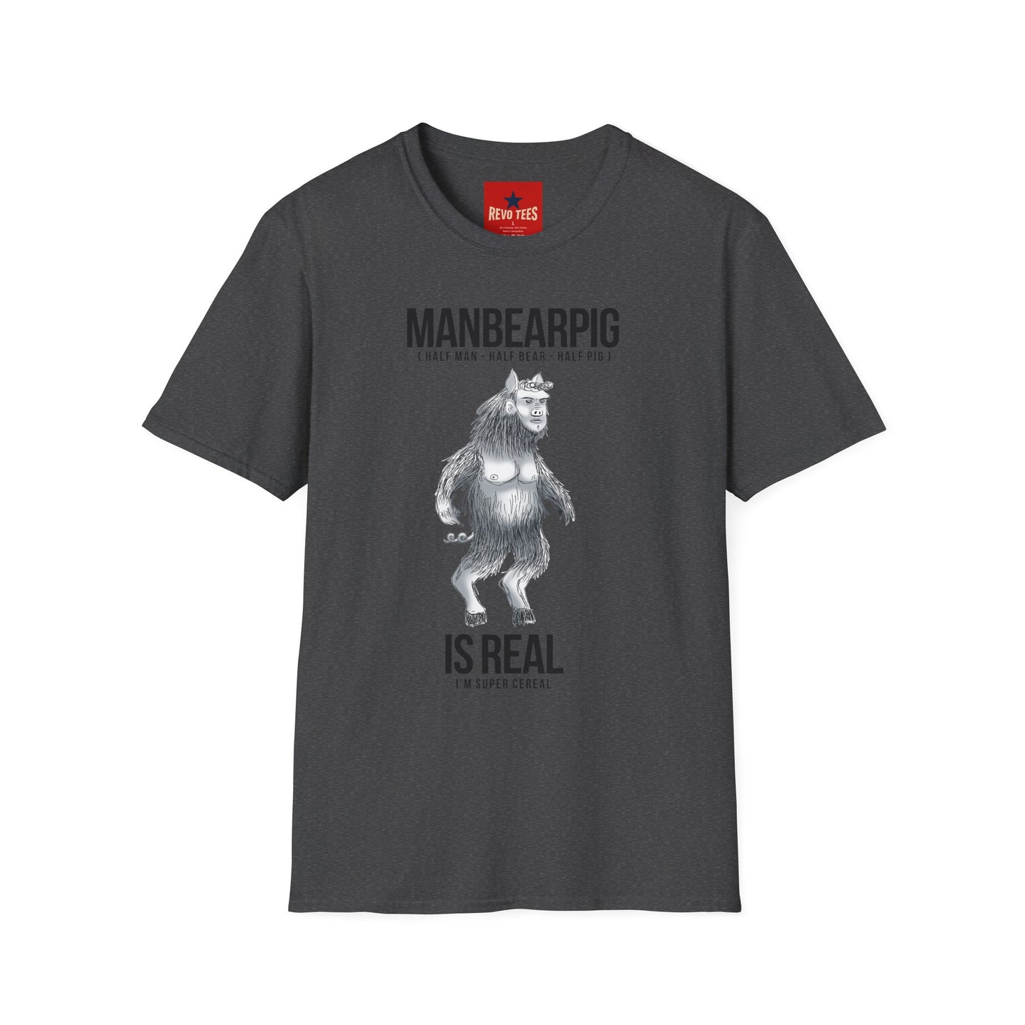 ManBearPig T-Shirt — "ManBearPig (Half Man · Half Bear · Half Pig)" Novelty Tee