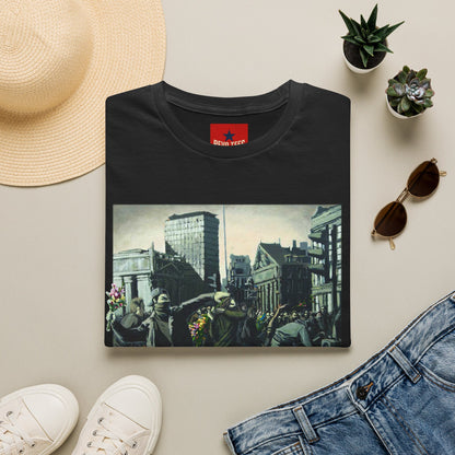 Banksy City Riot Graphic T-Shirt — Urban Protest Art Tee