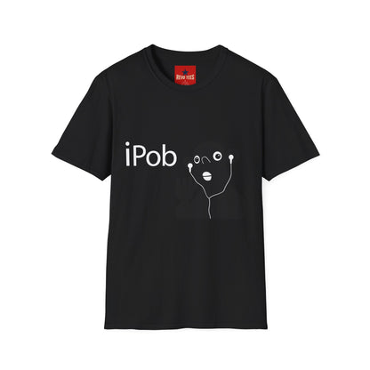 iPob Funny Graphic T-Shirt — Cute Earbud Face Tech Tee