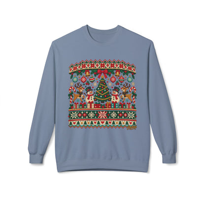 REVOTEES Christmas Tree Holiday Ugly Sweater Crewneck Sweatshirt