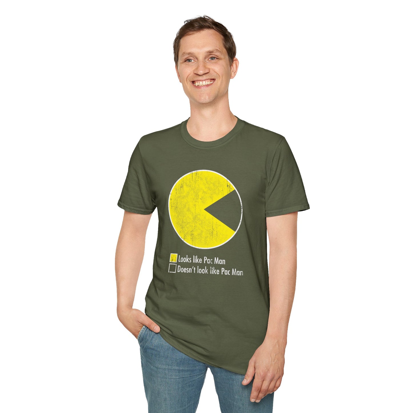 Pac-Man Vintage Tee — "Looks Like Pac-Man / Doesn’t Look Like Pac-Man" Graphic T-Shirt