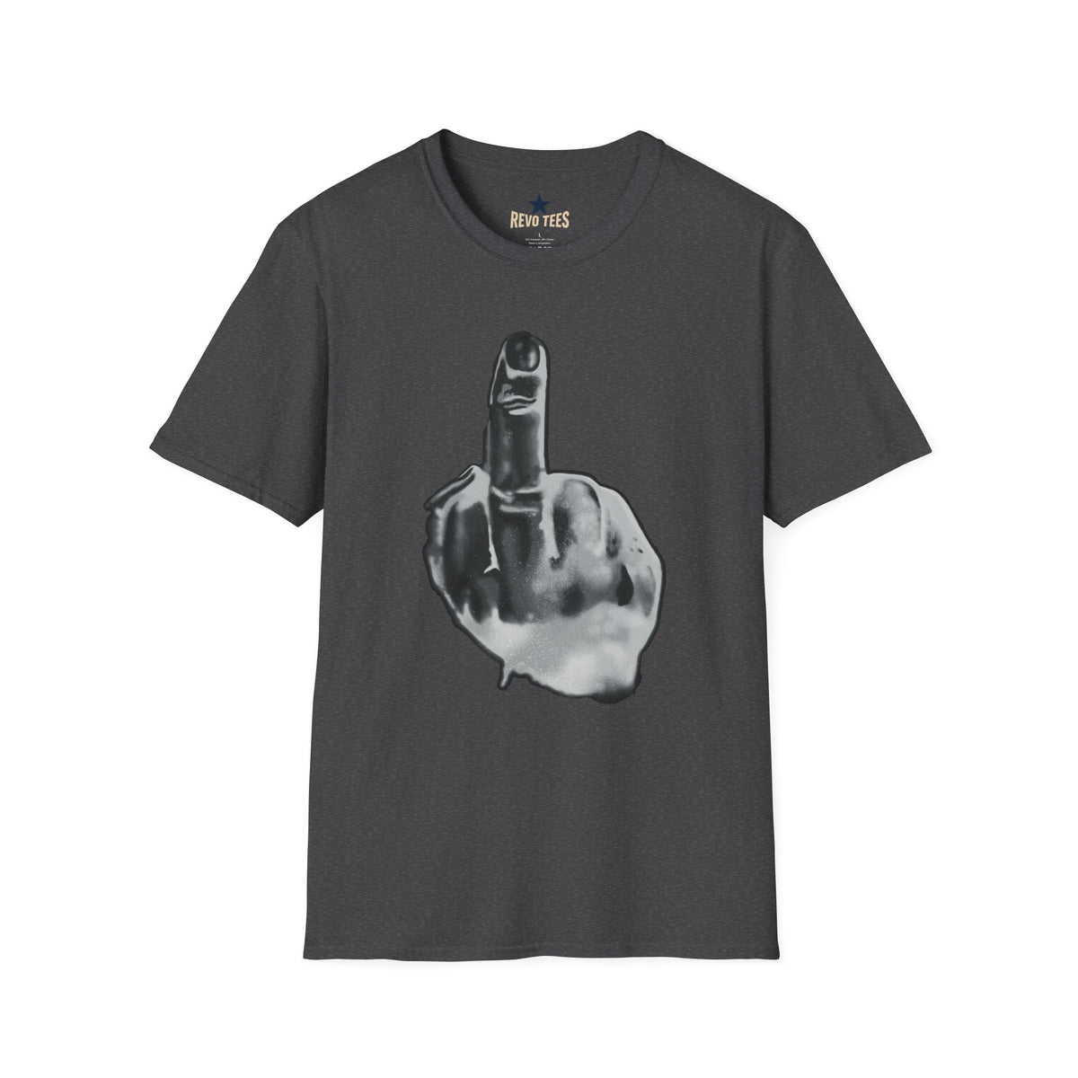 Revotees Graphic Grayscale Middle Finger Design T-Shirt - alternate view 8