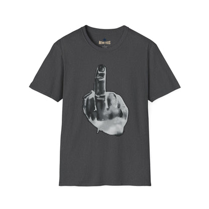 Revotees Graphic Grayscale Middle Finger Design T-Shirt - alternate view 8