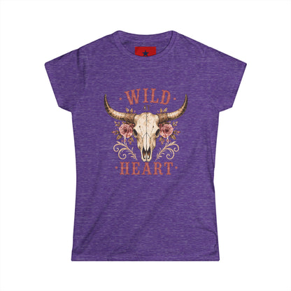 Wild at Heart Tee — Floral Longhorn Skull Women's T-Shirt