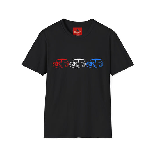 3 Mini Classic Cooper Cars - Unisex Softstyle T-Shirt