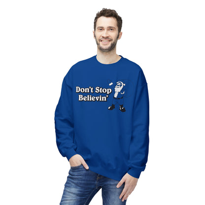 Christmas - 'Don't Stop Believin'' Santa Crewneck Sweatshirt