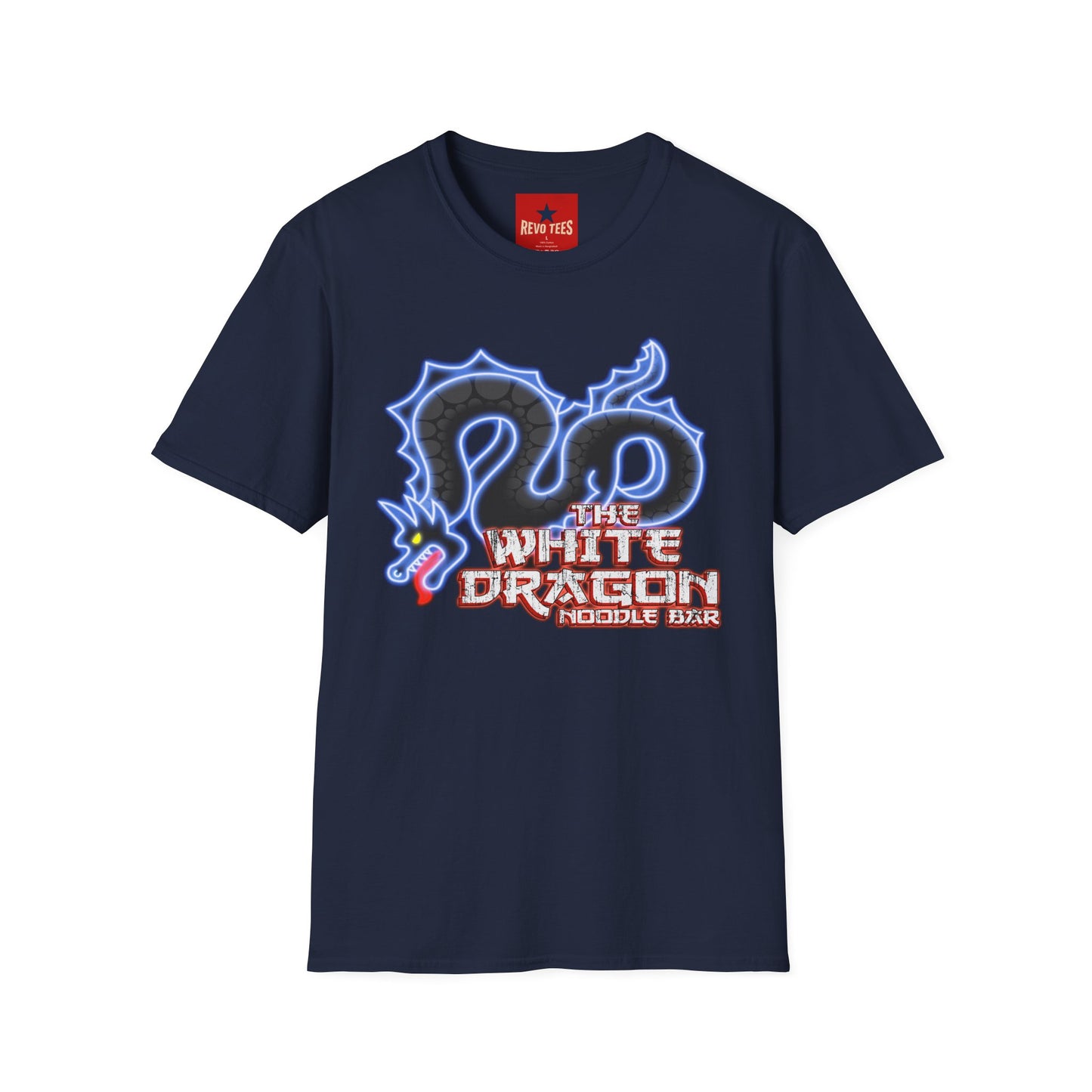 White Dragon Graphic T-Shirt — Neon Snake Logo "The White Dragon"