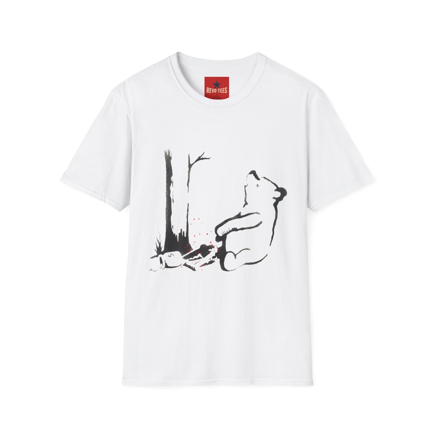 Bear & Tree Minimalist Graphic T-Shirt