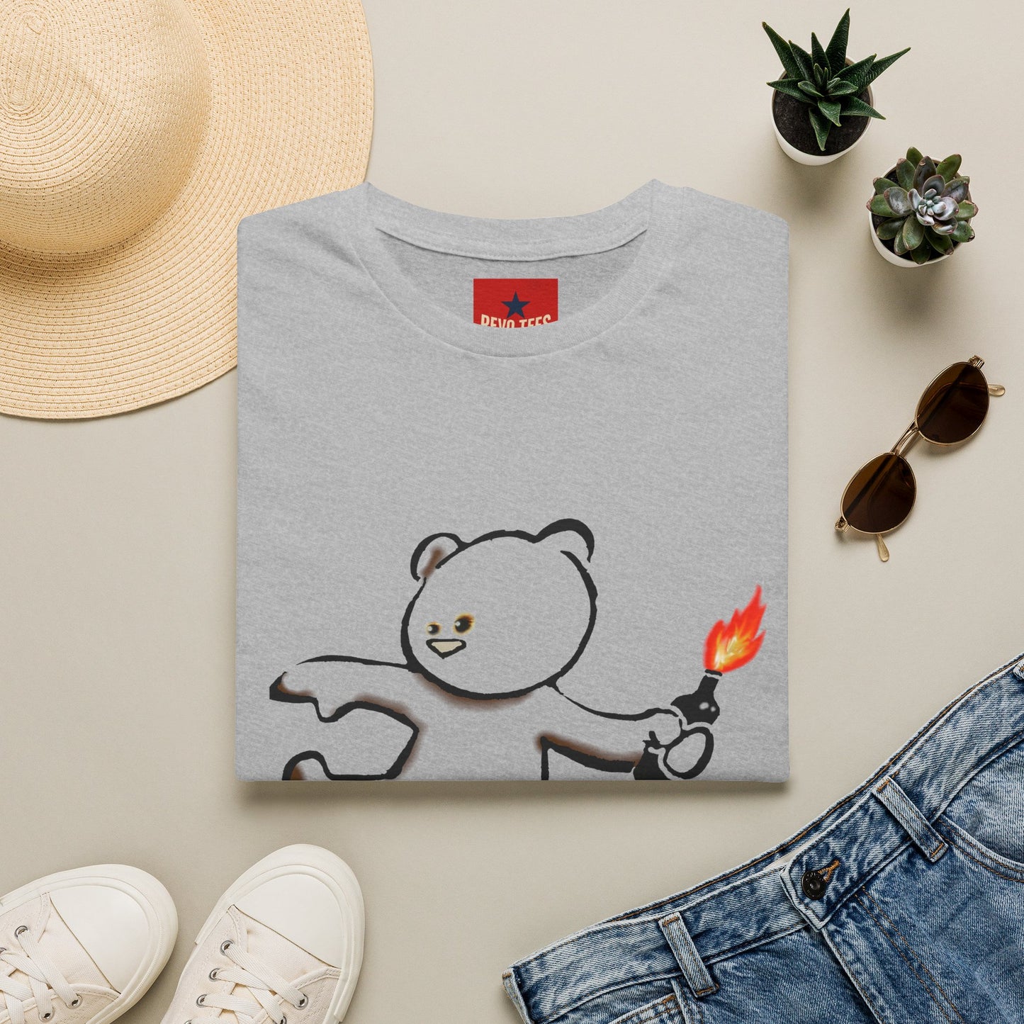 Banksy Teddy Graphic T-Shirt — Cute Mischief Cartoon Tee