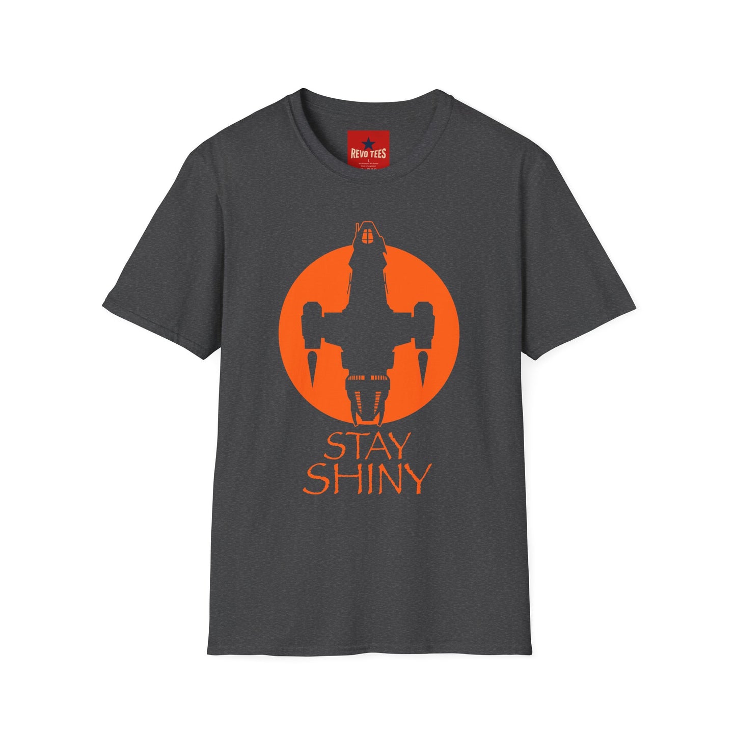 Stay Shiny T‑Shirt — Retro Firefly Ship Graphic Tee