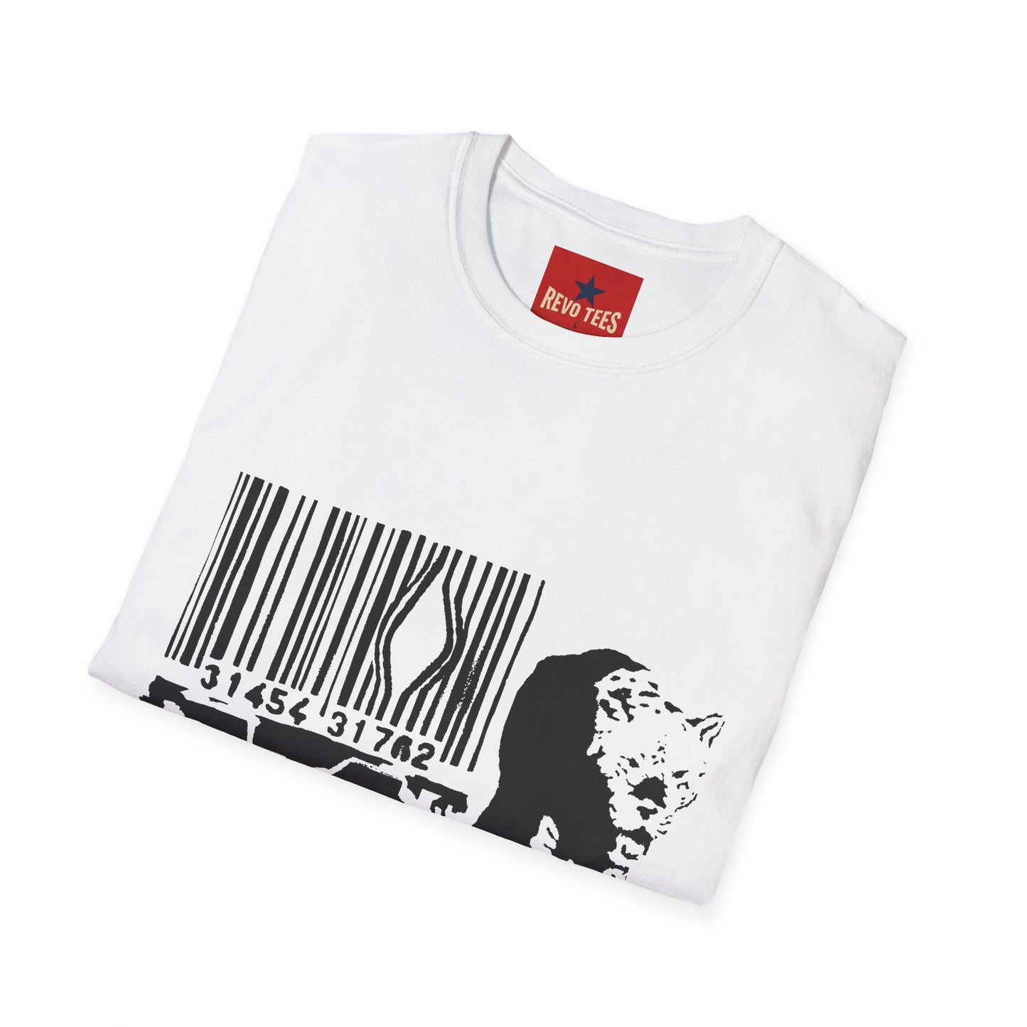 Barcode Cow Graphic T‑Shirt — Animal Rights / Eco Protest Tee