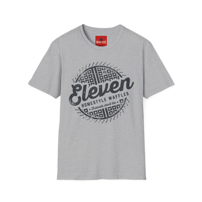 Eleven Waffles Graphic T-Shirt — Retro Breakfast Cafe Tee