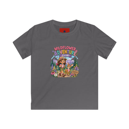 Kids Tee — "Wildflower Adventure Club" Cute Forest Animals Graphic