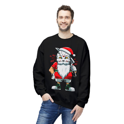 Santa Skull — Edgy Christmas Graphic Crewneck Sweatshirt