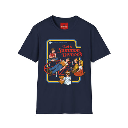 Let’s Summon Demons T‑Shirt — Retro Kids’ Activity Parody Tee