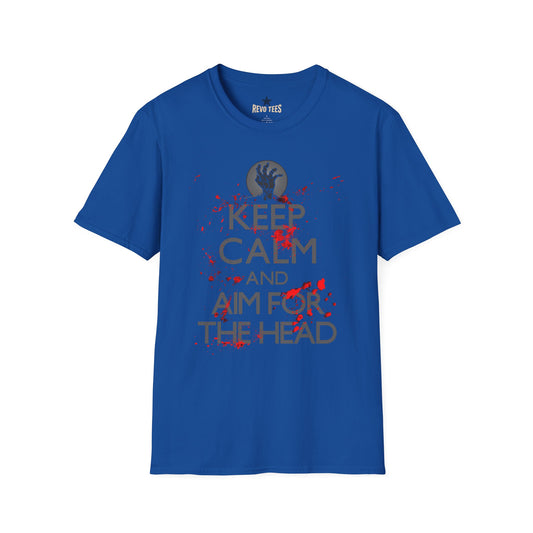 Revotees Keep Calm and Aim for the Head Horror Zombie Graphic T-Shirt - alternate view 2