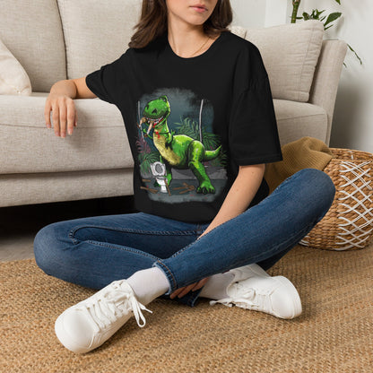 T-Rex Graphic T-Shirt – Cute Green Dinosaur Design