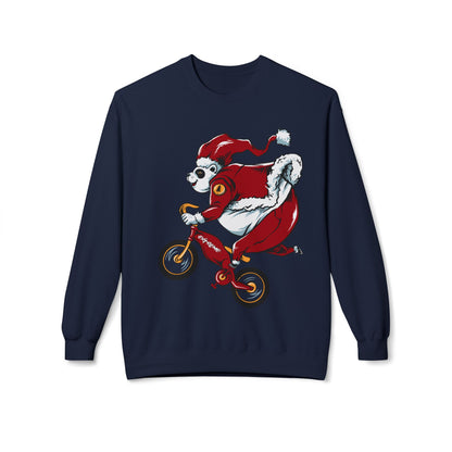 Santa Bear BMX Sweatshirt — Funny Christmas Cycling Holiday Crewneck