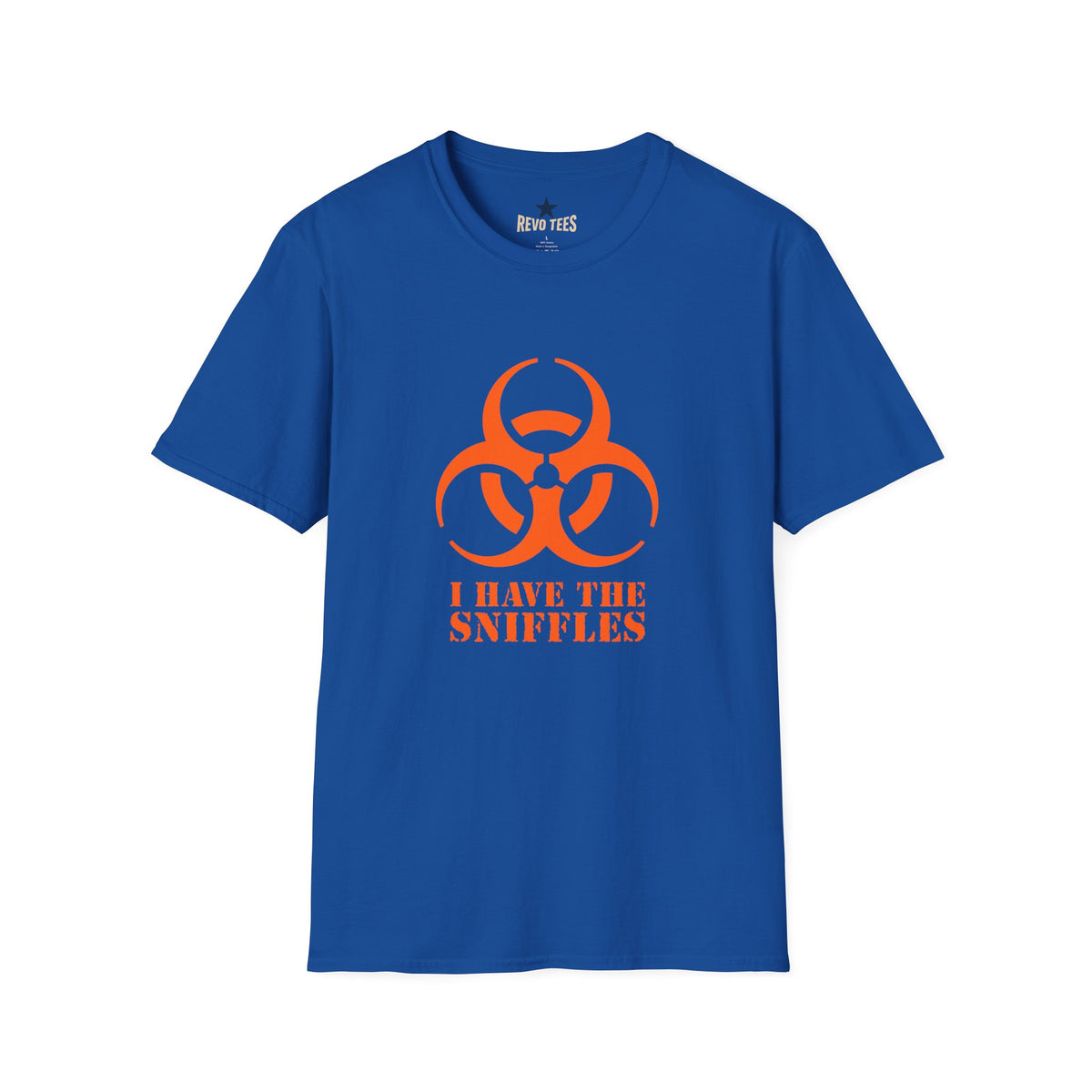 Revotees Graphic Orange Biohazard Icon with I Have the Sniffles T-Shirt - alternate view 9