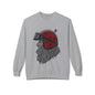 Santa the Bearded Rider  – Red Helmet Moto Crewneck Sweatshirt