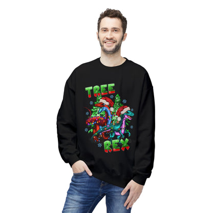Tree Rex Christmas — Festive Dinosaur Holiday CrewneckSweatshirt