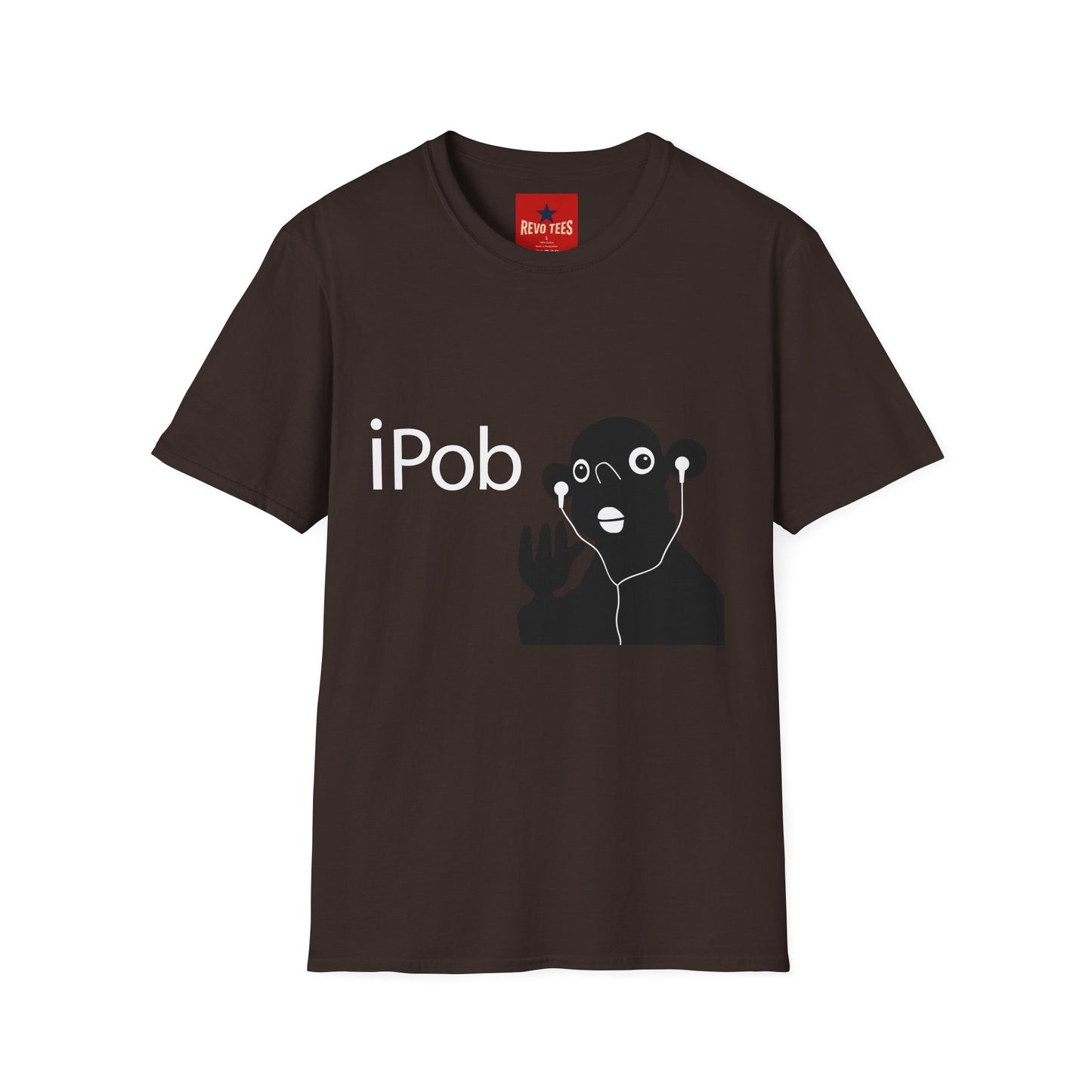 iPob Funny Graphic T-Shirt — Cute Earbud Face Tech Tee
