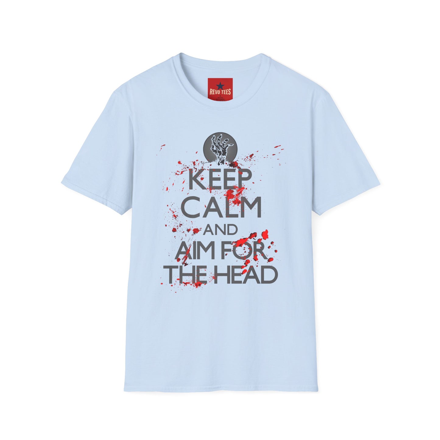 T-Shirt — “Keep Calm and Aim for the Head” Horror Zombie Graphic Tee