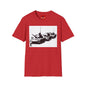 Banksy Tank Lineup Graphic T-Shirt — Stencil Military Tanks Design