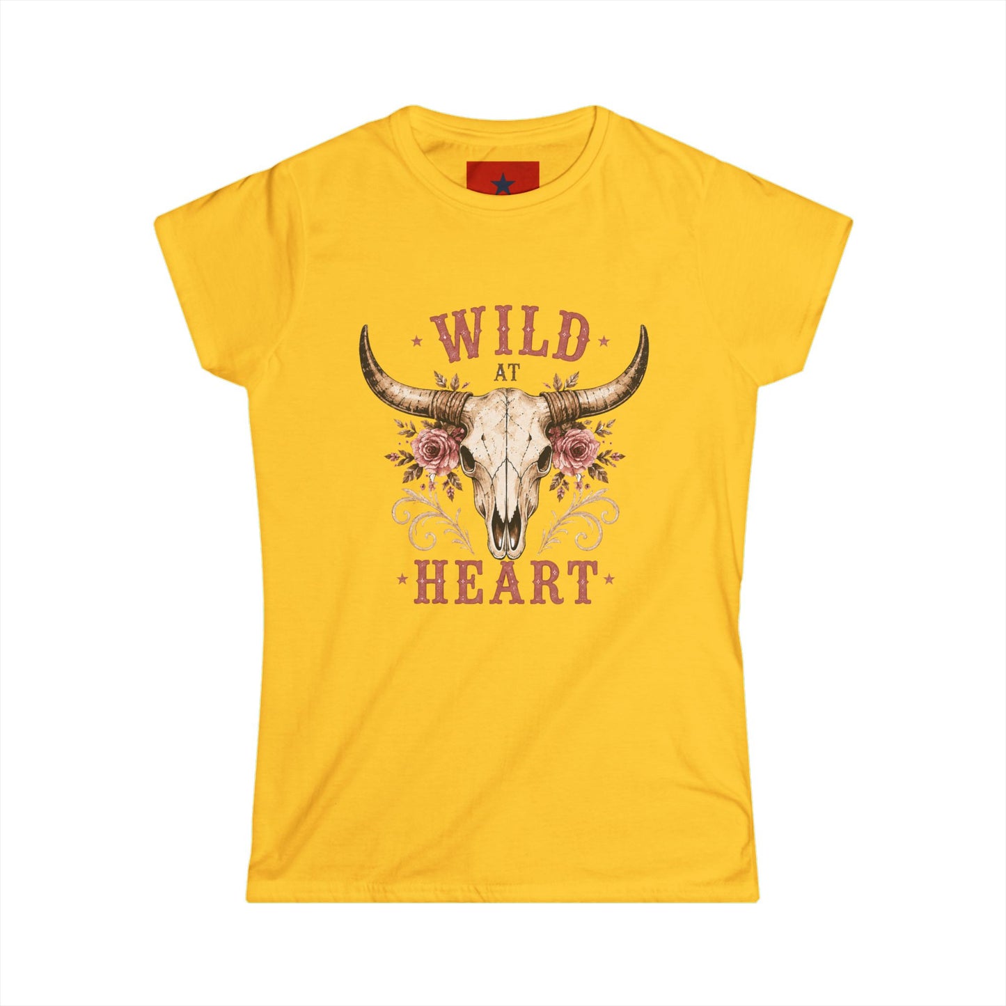Wild at Heart Tee — Floral Longhorn Skull Women's T-Shirt