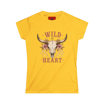 Wild at Heart Tee — Floral Longhorn Skull Women's T-Shirt