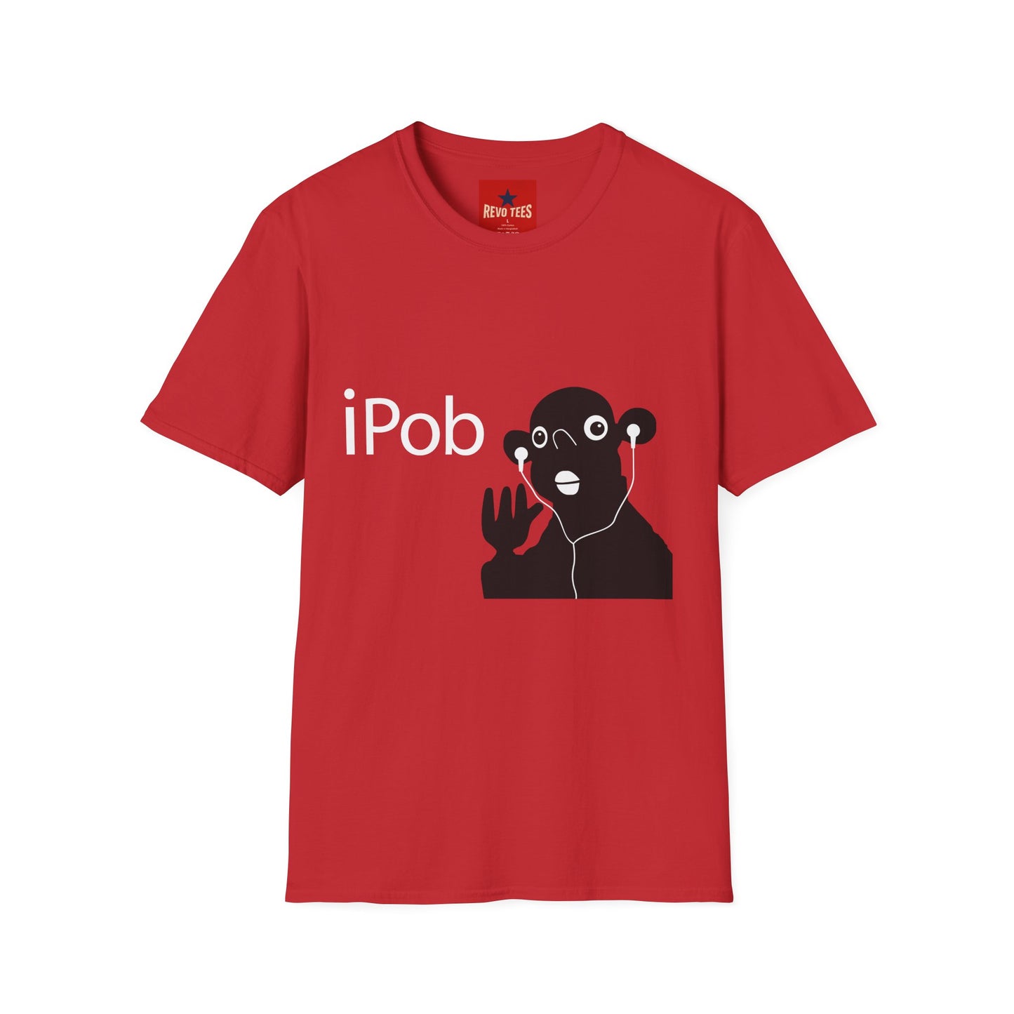 iPob Funny Graphic T-Shirt — Cute Earbud Face Tech Tee