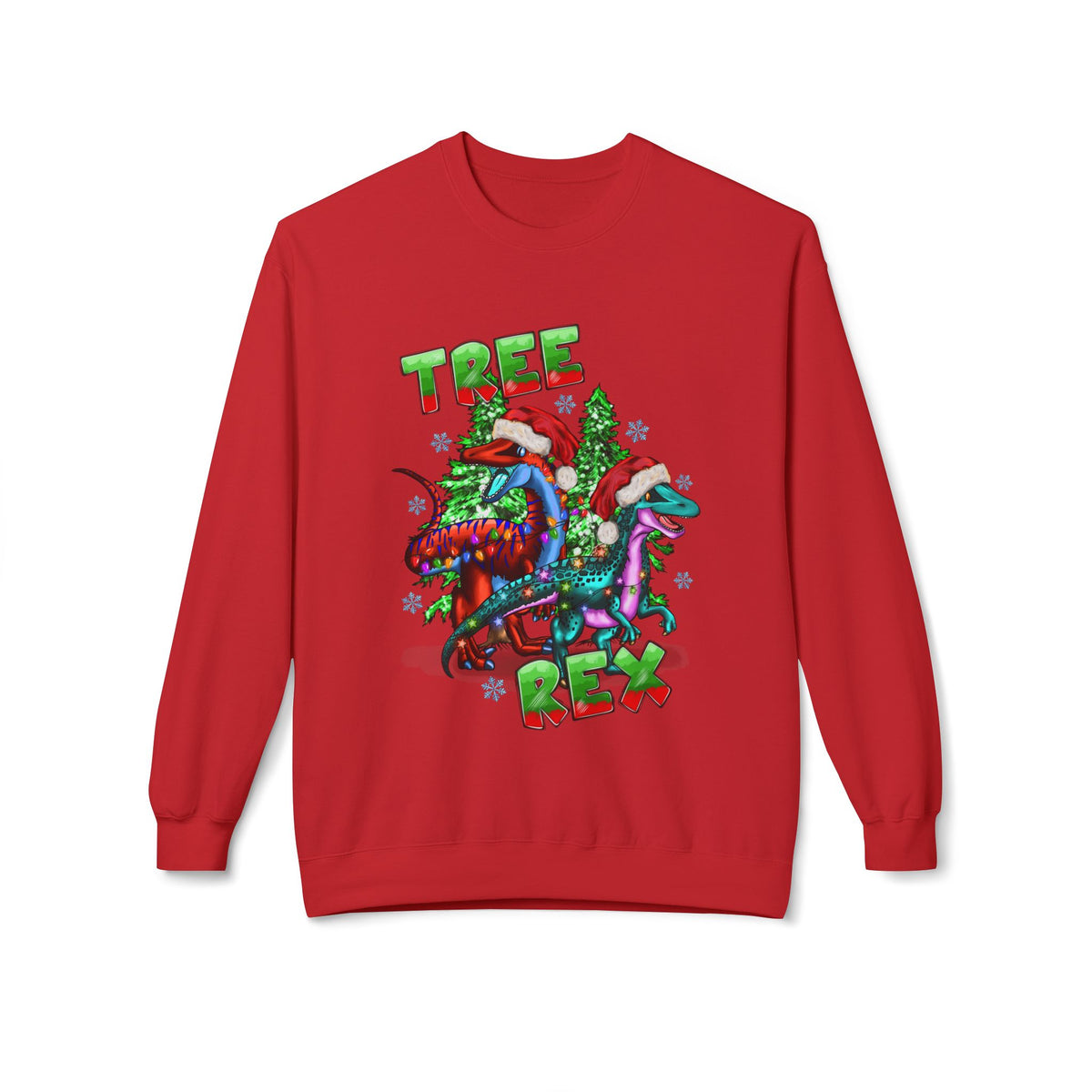 Tree Rex Christmas — Festive Dinosaur Holiday CrewneckSweatshirt