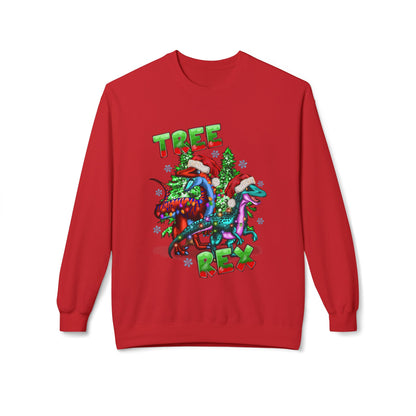 Tree Rex Christmas — Festive Dinosaur Holiday CrewneckSweatshirt