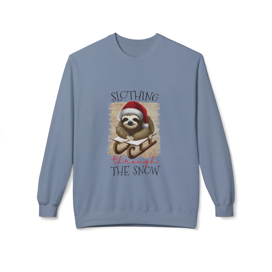 Slothing Through the Snow Crewneck Sweatshirt