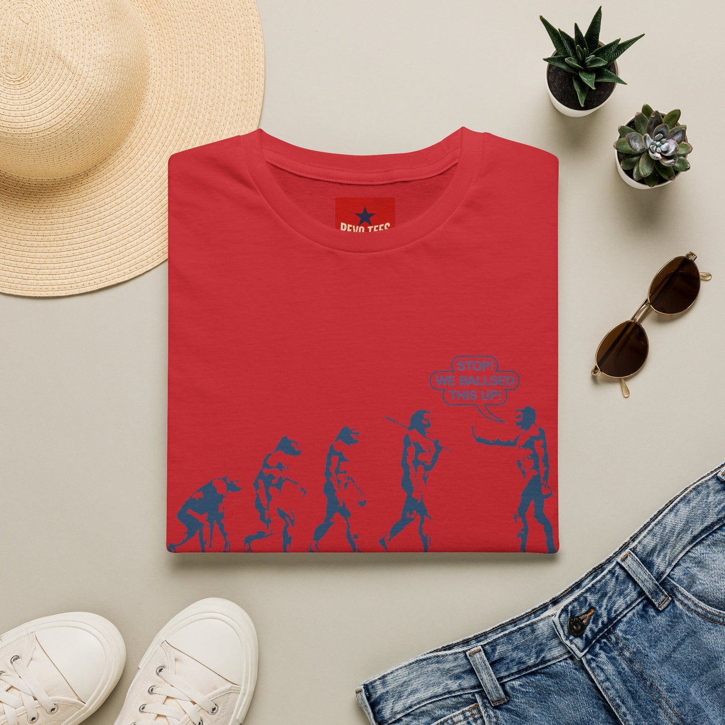 Evolution T-Shirt — Funny ‘Stop! We Ballsed This Up’ Evolution Graphic Tee