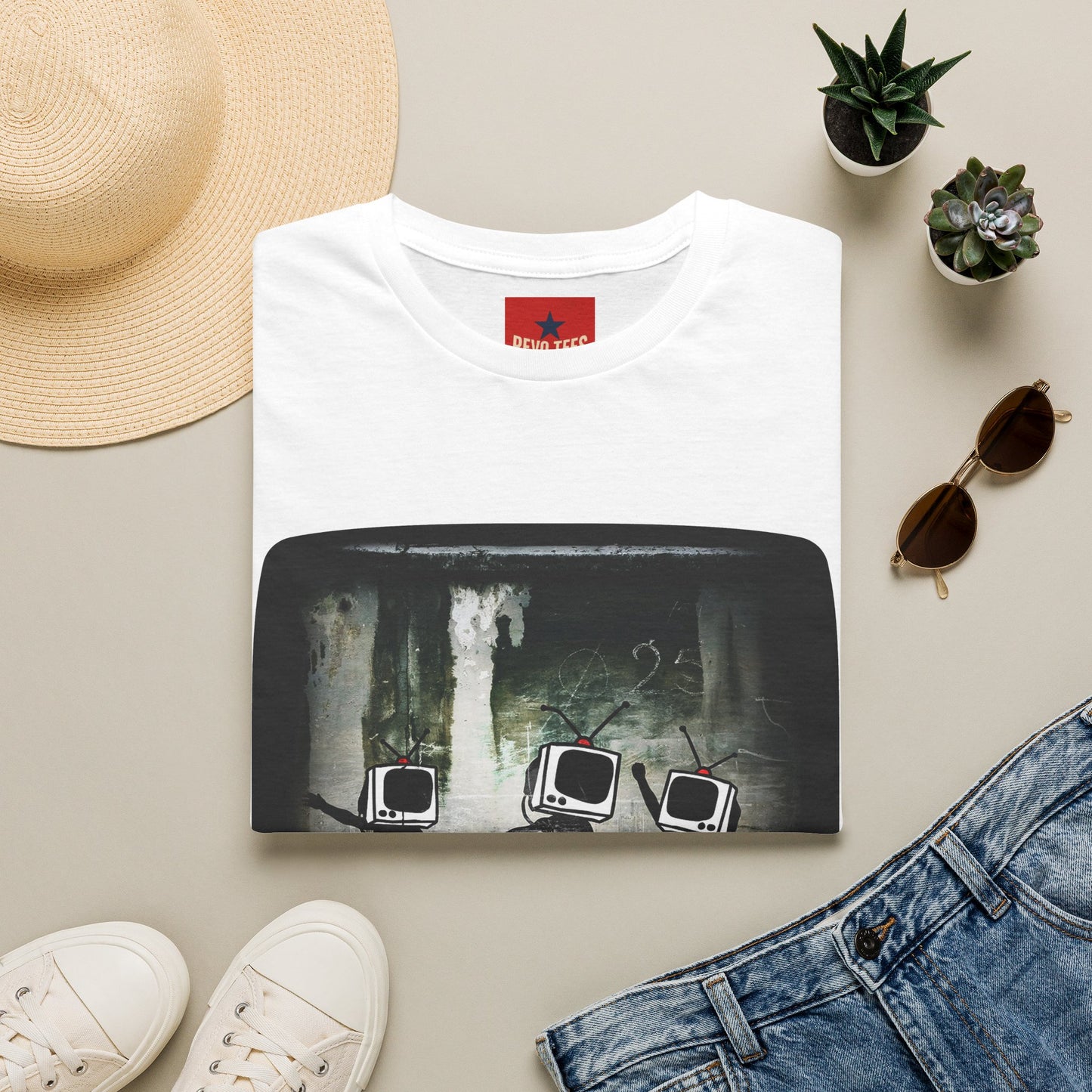 Banksy TV Head Graphic T-Shirt