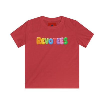 Kids Tee — Colorful 'REVOTEES' Bubble Letter Shirt for Children