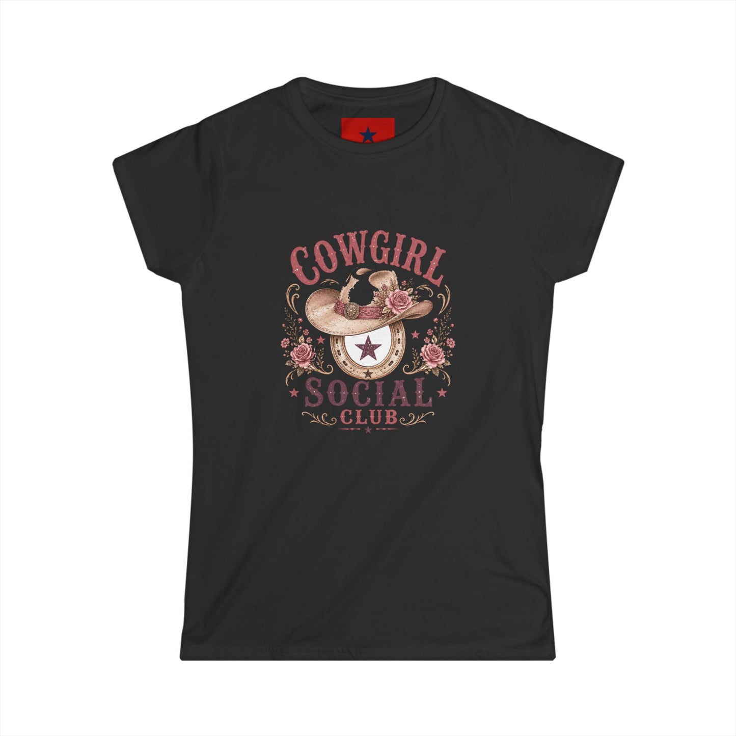 Cowgirl Social Club Women's Tee — Western Cowgirl Hat Graphic Shirt