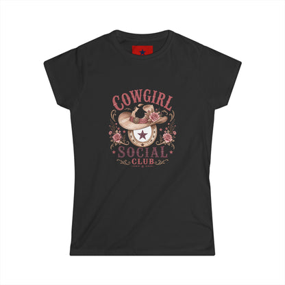 Cowgirl Social Club Women's Tee — Western Cowgirl Hat Graphic Shirt