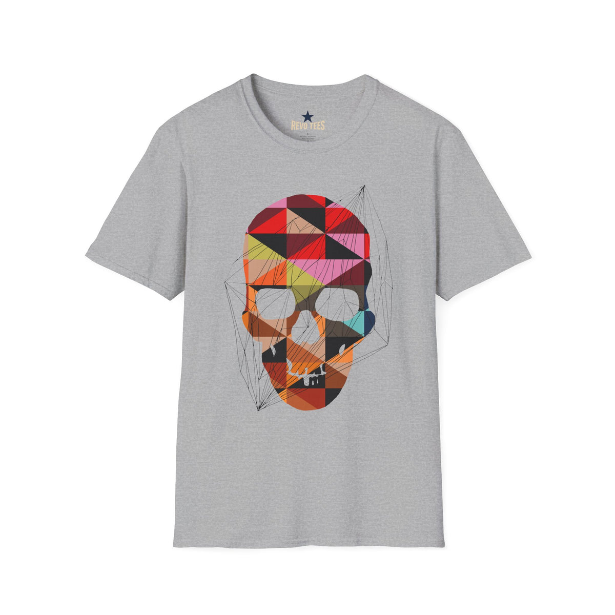 Revotees Geometric Colorblock Skull T-Shirt - alternate view 3