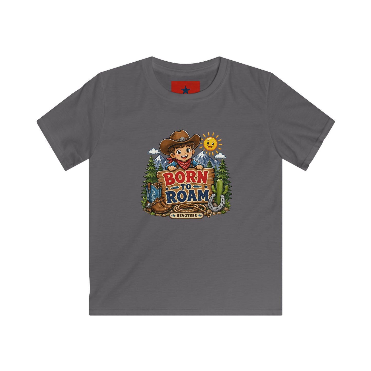 Kids T-Shirt – "Born to Roam" Cute Cowboy Adventure Tee for Little Explorers